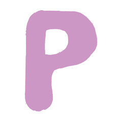 Alphabet P letter Hand Drawn illustration element for kids kindergarten and preschool education