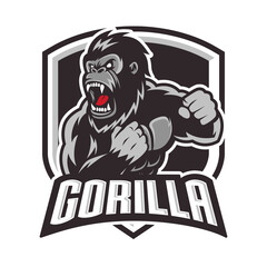 Angry gorilla mascot logo desain. Gorilla Mascot Logo Design Vector illustration