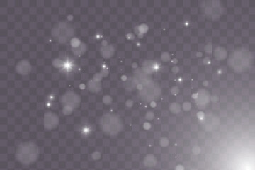 White png dust light Bokeh light lights effect background