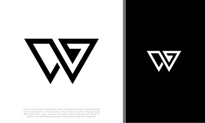 Initials W logo design. Initial Letter Logo. Innovative high tech logo template.	