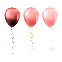 Balloon set isolated on white background Set of rose balloons