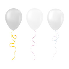 Balloon set isolated on white background Set of white balloons