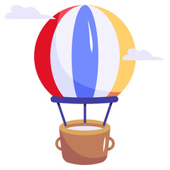 Flat icon of a hot air balloon 