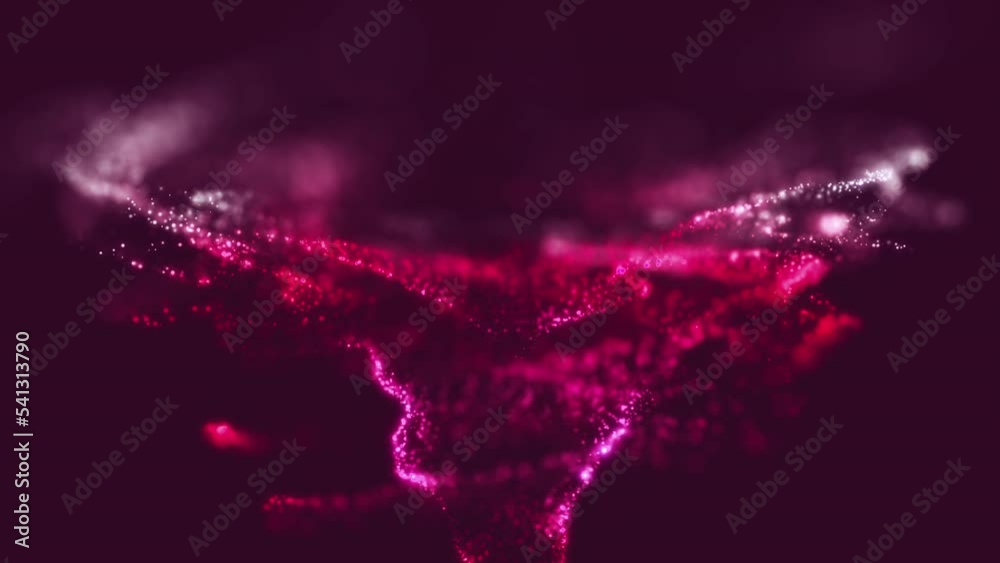 Poster particle flow futuristic animation wave of waves shapes loop