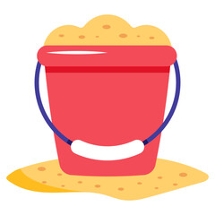 A sand bucket flat editable vector