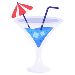 A fizzy cocktail flat vector download