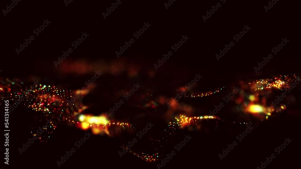 Poster particle flow futuristic animation wave of waves shapes loop