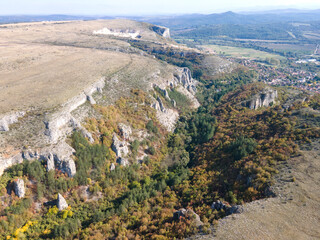 Aerial view of Golyam Dol canyon near village of Kunino,  Bulgaria