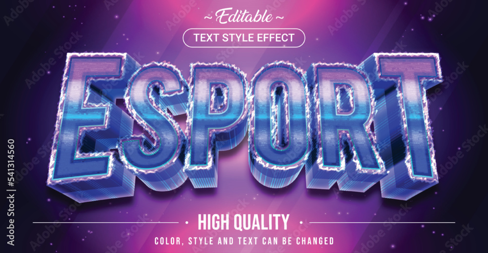Poster editable text style effect - e-sport text style theme.