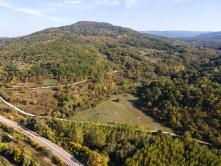 Aerial Autumn view of Iskar river, Bulgaria