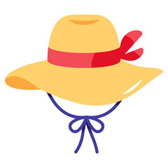 A well-crafted flat icon of beach hat 