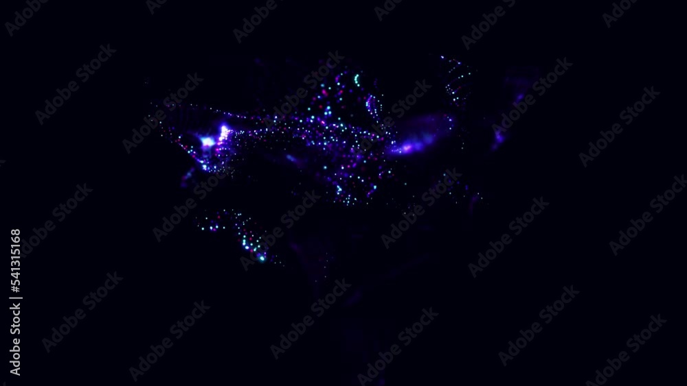 Poster particle flow futuristic animation wave of waves shapes loop