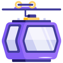 Modern flat icon of cable car