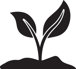 Plant vector icon leaves eco growing icon. plants growing icon. black plants growing vector icons designed. Sprout flat vector icon