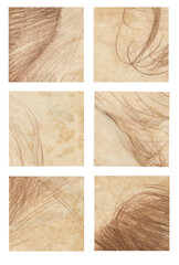 Abstract landscape type, spray watercolor and sepia pencil. Imitation of old parchment. Old paper. For background