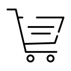 Shopping line cart icon. Vector illustration isolated on white background