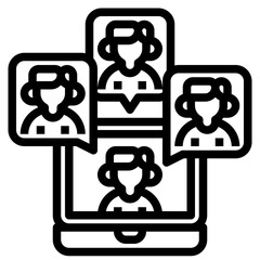 video conference line icon