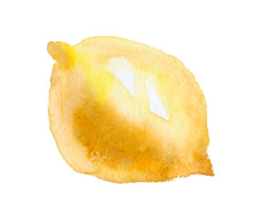 Watercolor image of lemon isolated on white background © Маргарита Шевчишена