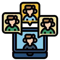 video conference filled color line