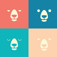 Vector vivid illustration with cheerful bear faces 