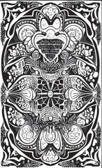 Decorative black and white gothic ornament, base for tattoo