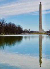 reflecting pool with Washington monument
