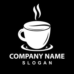 Coffee bean and coffee cup logo design Premium Vector