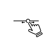 hand swipe icon, horizontal scroll, line symbol set on white background - editable stroke vector illustration eps10
