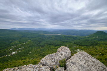 Fototapeta na wymiar view from a low mountain