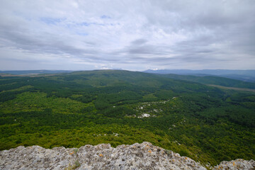 Fototapeta na wymiar view from a low mountain