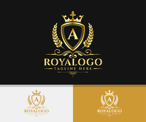 Luxury Brand Elegant Royal Logo. Royal Letter A Logo Template.