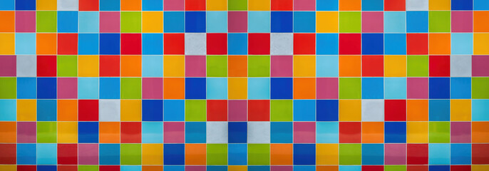 wall of multicolored tiles