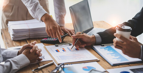 Group of Business People Diverse Brainstorm Meeting Concept, Business people meeting to discuss the situation on the market working in the Office Concept