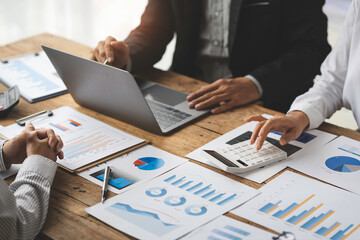 Group of Business People Diverse Brainstorm Meeting Concept, Business people meeting to discuss the situation on the market working in the Office Concept