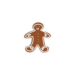 single vector element isolated on white background. Gingerbread man