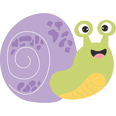  snail. Funny mollusk-snail