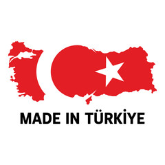 new made in turkey logo (with Map of the Republic of Turkey)