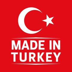 Obraz premium Made in Turkey label logo design vector template