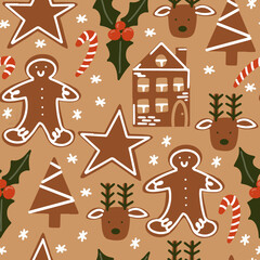 Seamless vector pattern. Christmas celebration.