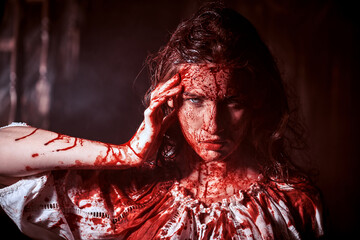 drenched in blood lady