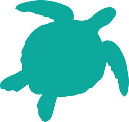 A sea turtle silhouette for logos and graphic design.