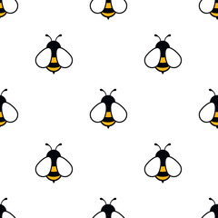 seamless texture with bee illustration