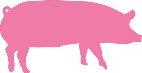 A pig silhouette for logos and graphic design.