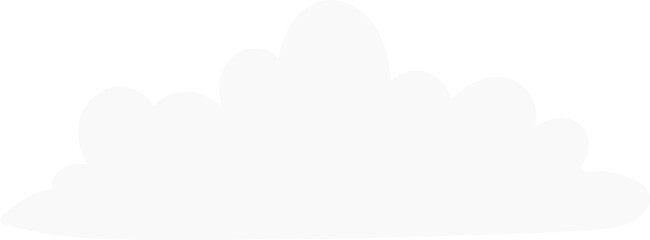 Cloud illustration, png. Graphic in cartoon flat style, isolated on transparent background