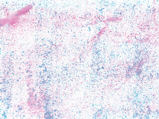 Fototapeta premium Watercolor background with pink, blue splashes, spray, dots. Hand drawn illustration for decor, design. Template for booklets, cards, packaging, web. Abstract, dirty, grunge style. Paper texture.