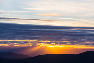 Mountains on sunset