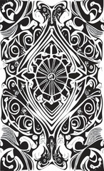 Decorative black and white gothic ornament, base for tattoo