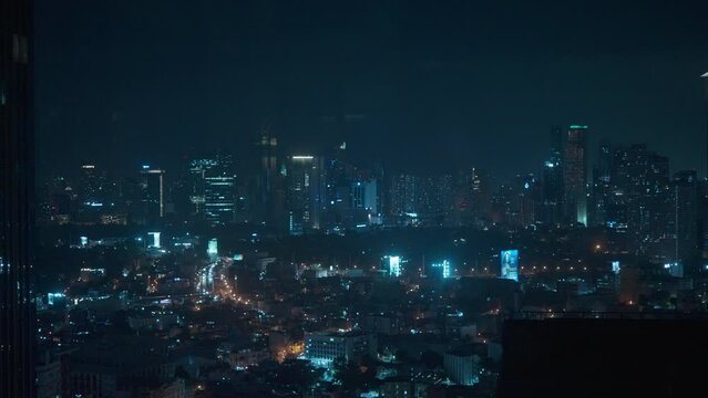 Night View Of Manila Downtown