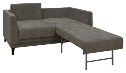 Sofa isolated on white background. Including clipping path. The sofa is laid out for sleep