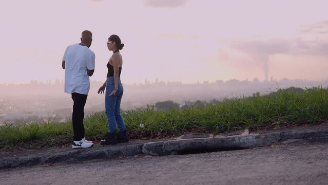 Couple Enjoys View Of The Manila City